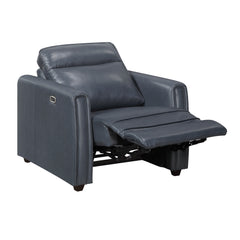 Equinox Gray Power Reclining Chair With Rounded Track Arms - Ornate Home