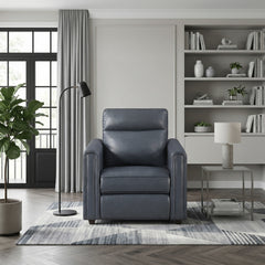 Equinox Gray Power Reclining Chair With Rounded Track Arms - Ornate Home