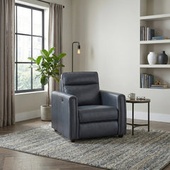 Equinox Gray Power Reclining Chair With Rounded Track Arms - Ornate Home