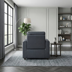 Equinox Gray Power Reclining Chair With Rounded Track Arms - Ornate Home