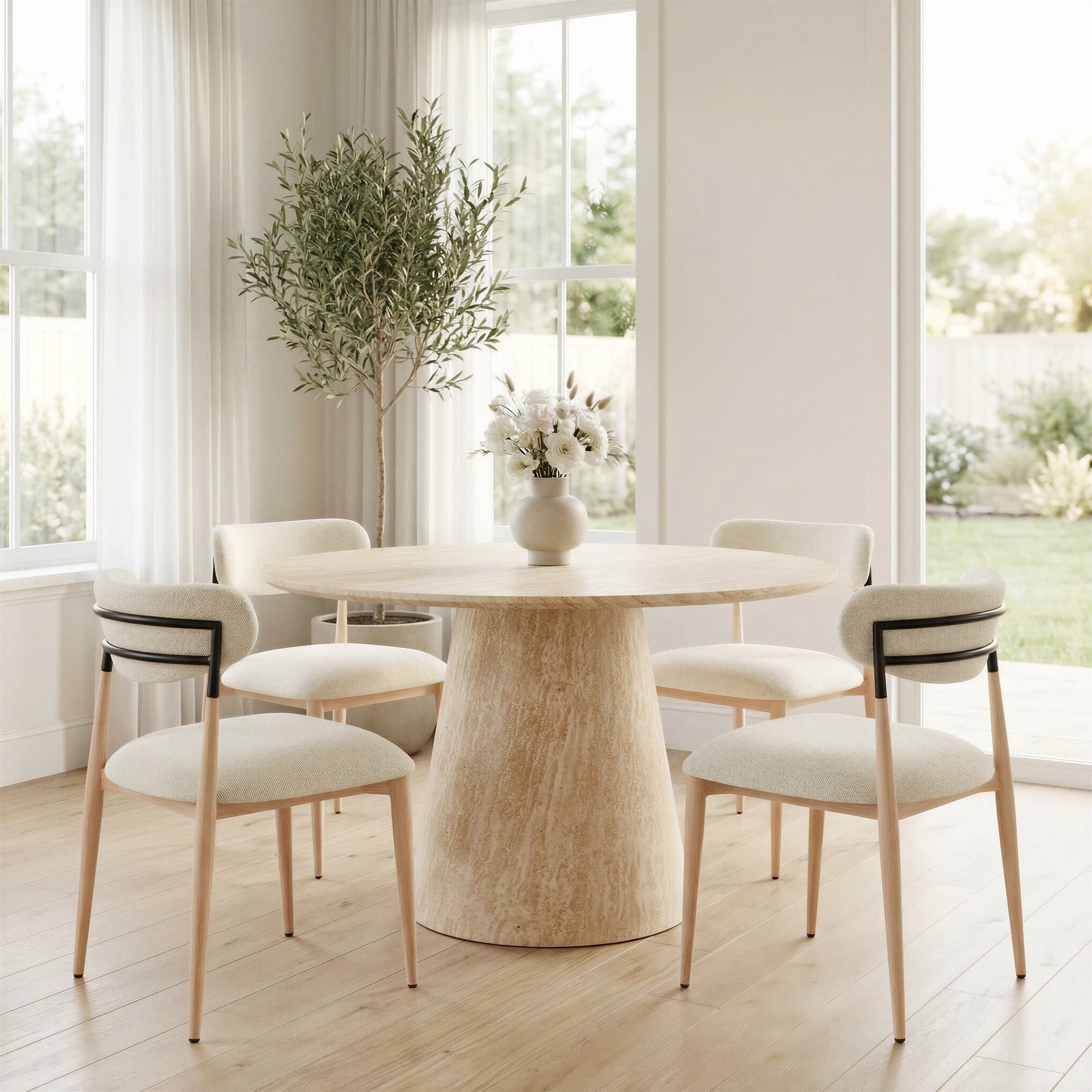 Equinox Oyster Gray & Natural Armless Dining Chair (Set of 2)