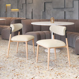 Equinox Oyster Gray & Natural Armless Dining Chair (Set of 2)