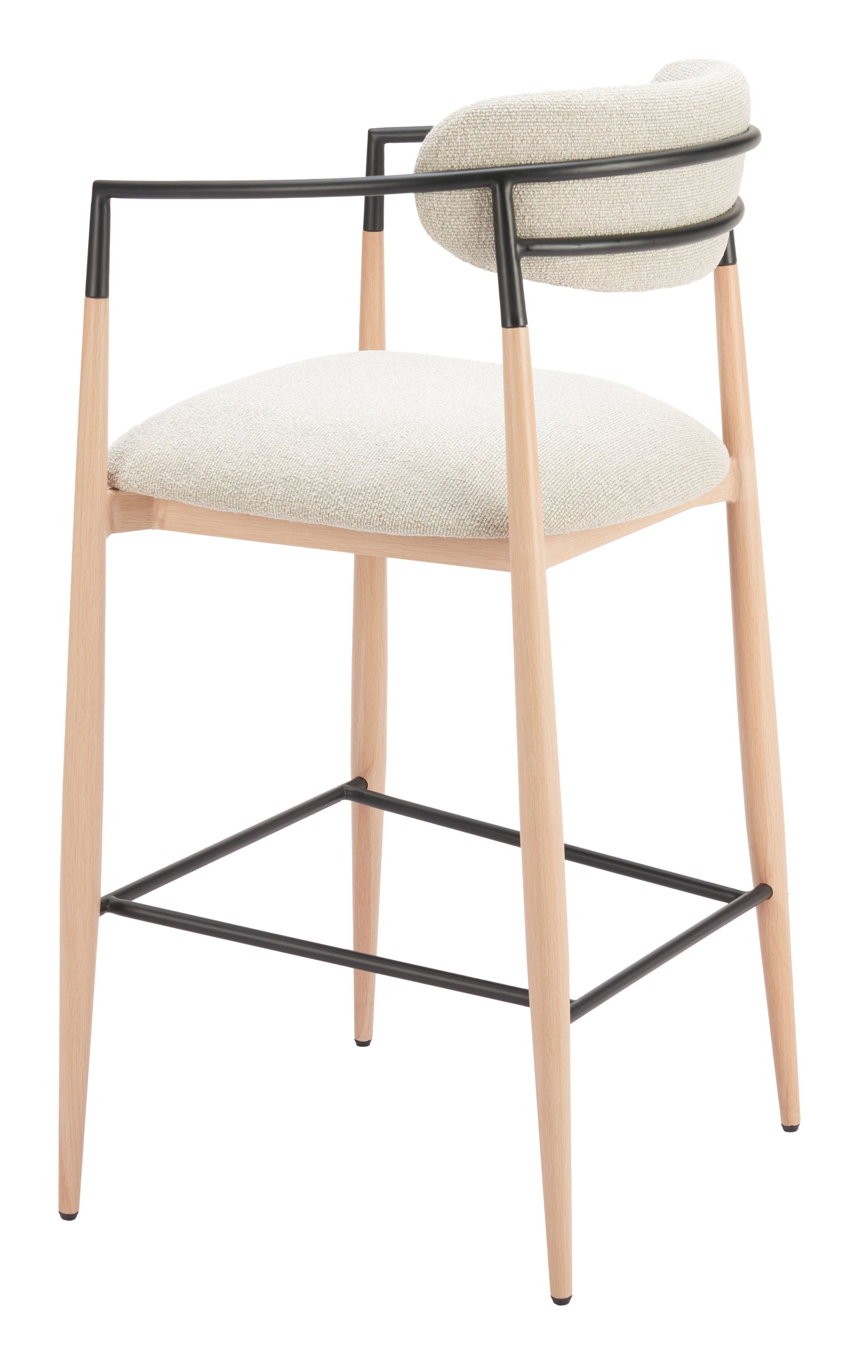 Equinox Oyster Gray & Natural Barstool