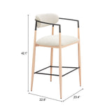 Equinox Oyster Gray & Natural Barstool