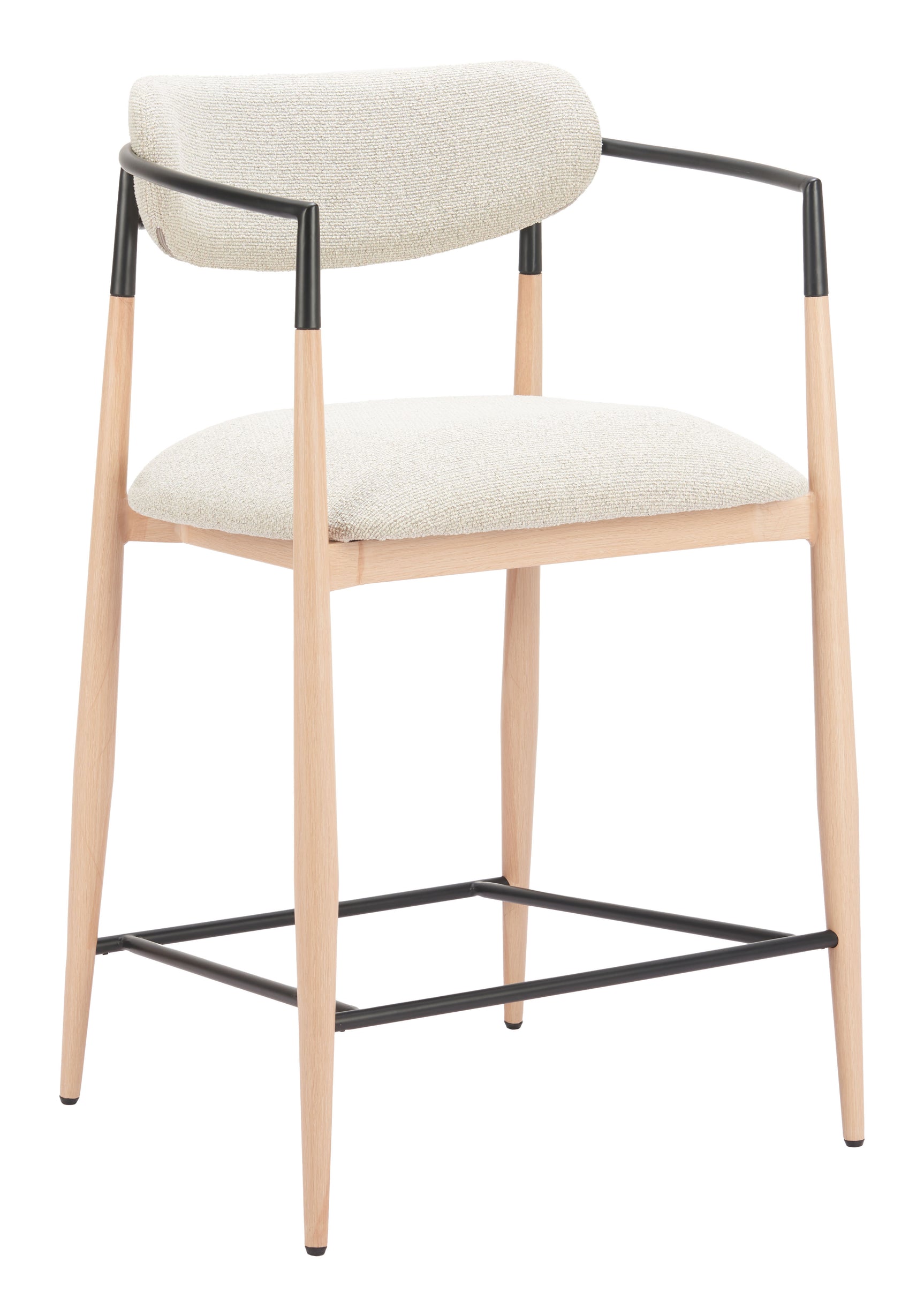 Equinox Oyster Gray & Natural Counter Stool