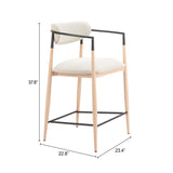 Equinox Oyster Gray & Natural Counter Stool