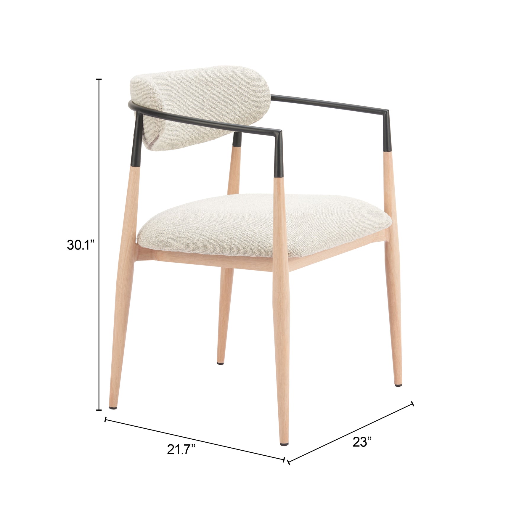 Equinox Oyster Gray & Natural Dining Chair