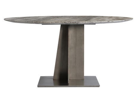Equis Silver Travertine/Graphite Dining Table - Ornate Home