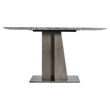 Equis Silver Travertine/Graphite Dining Table - Ornate Home