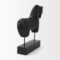 Equus Black Wooden Horse Decorative Object - Ornate Home