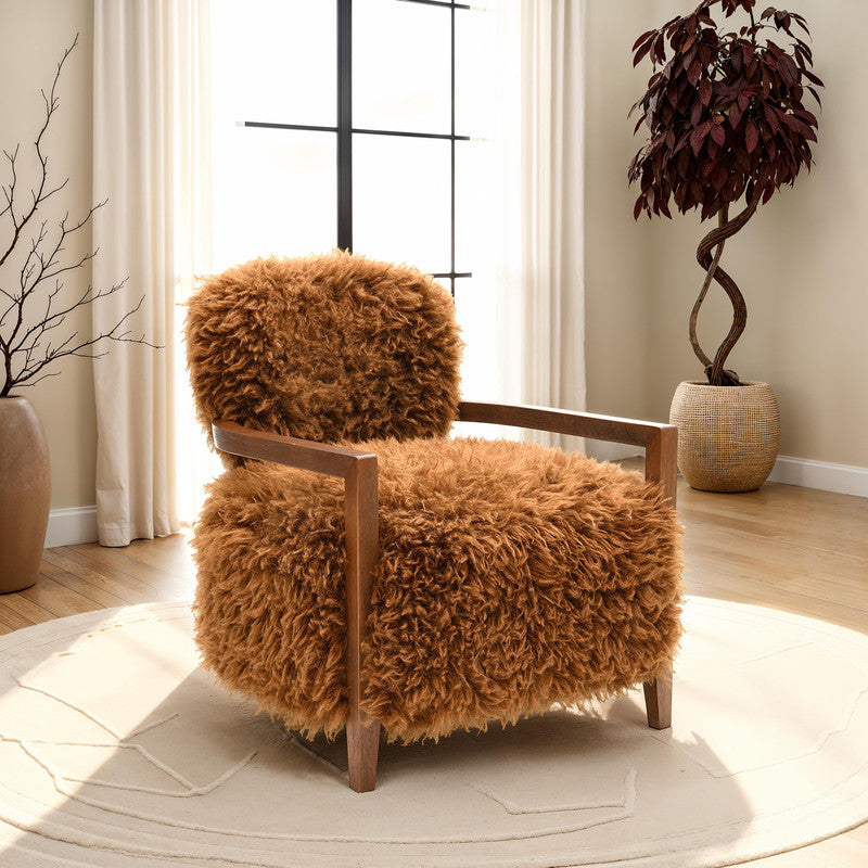 Eramo Camel Brown Accent Chair - Ornate Home