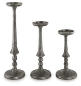 Eravell Pewter Finish Candle Holder (Set of 3) (Online Special Price) - Ornate Home