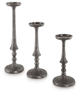Eravell Pewter Finish Candle Holder (Set of 3) (Online Special Price) - Ornate Home