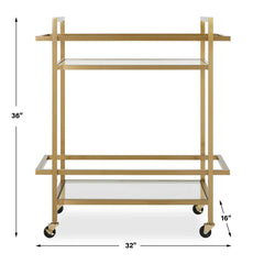 Erena Brass Bar Cart - Ornate Home