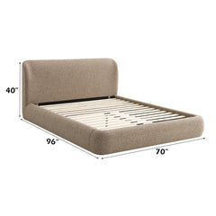 Erica Dark Beige Queen Bed - Ornate Home