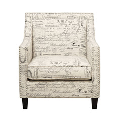 Erica French Script Chair with Chrome Nails - Ornate Home