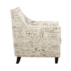 Erica French Script Chair with Chrome Nails - Ornate Home