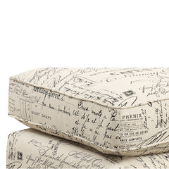 Erica French Script Ottoman with Chrome Nails - Ornate Home