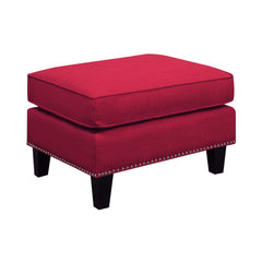 Erica Heirloom Berry Ottoman with Chrome Nails - Ornate Home