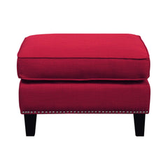 Erica Heirloom Berry Ottoman with Chrome Nails - Ornate Home