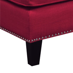 Erica Heirloom Berry Ottoman with Chrome Nails - Ornate Home
