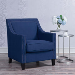 Erica Heirloom Blue Chair with Chrome Nails - Ornate Home