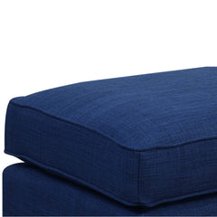 Erica Heirloom Blue Ottoman with Chrome Nails - Ornate Home