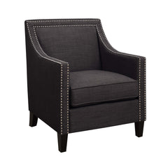 Erica Heirloom Charcoal Chair with Chrome Nails - Ornate Home