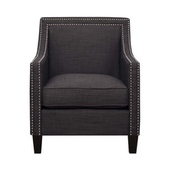 Erica Heirloom Charcoal Chair with Chrome Nails - Ornate Home