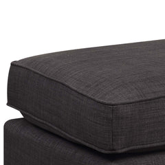 Erica Heirloom Charcoal Ottoman with Chrome Nails - Ornate Home