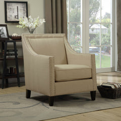 Erica Heirloom Natural Chair with Chrome Nails - Ornate Home