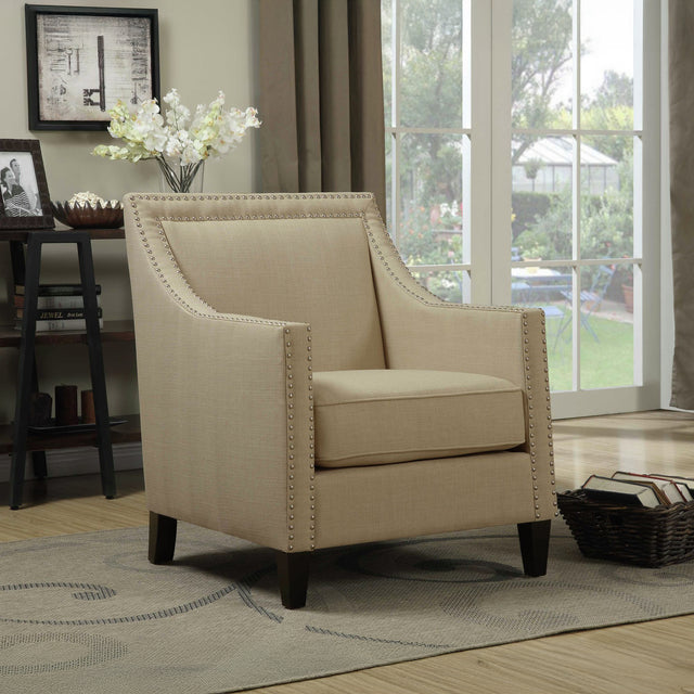 Erica Heirloom Natural Chair with Chrome Nails - Ornate Home