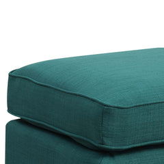 Erica Heirloom Teal Ottoman with Chrome Nails - Ornate Home