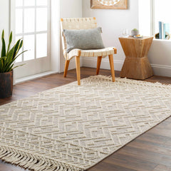 Erica Wool Rug with Tassels - Clearance - Ornate Home