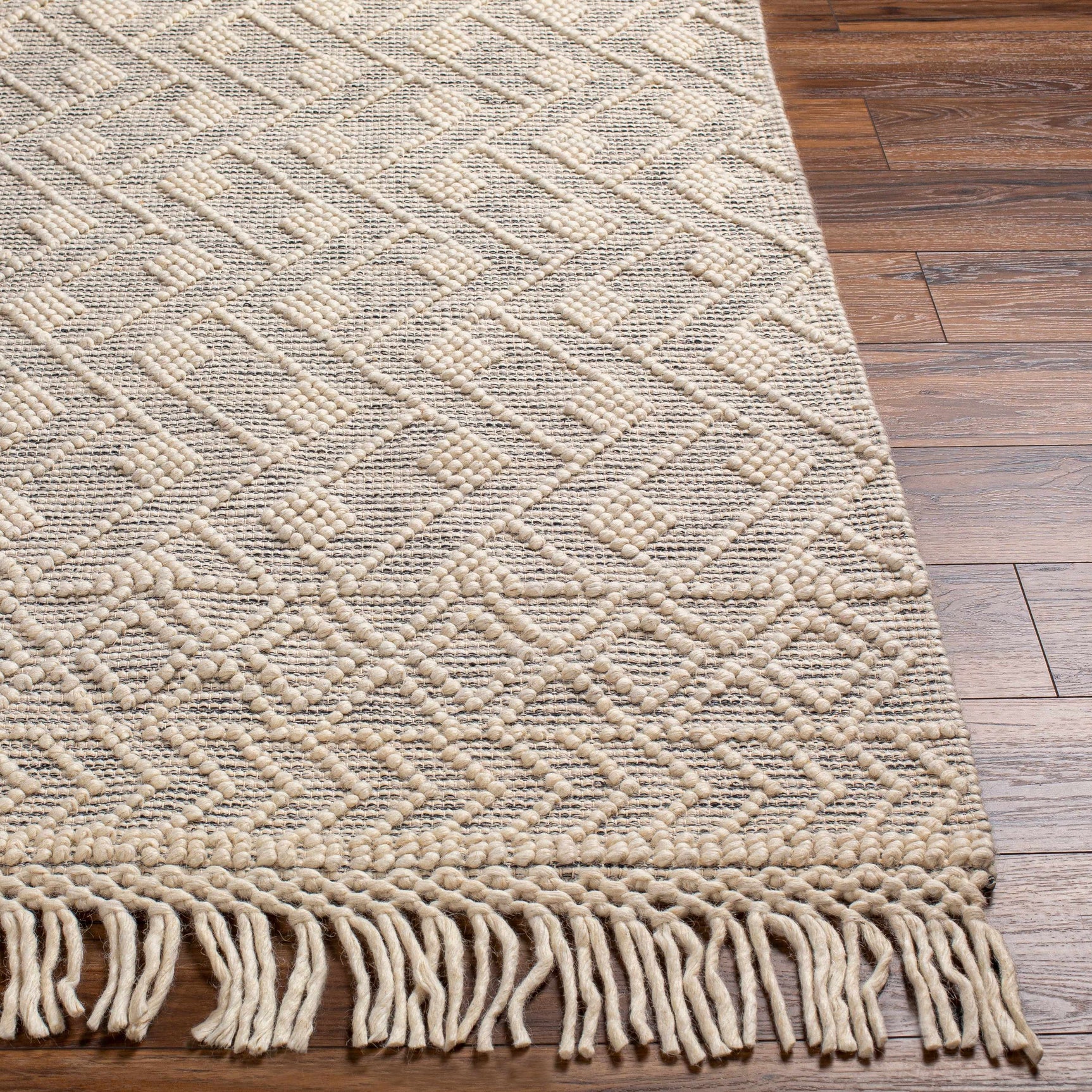 Erica Wool Rug with Tassels - Clearance - Ornate Home