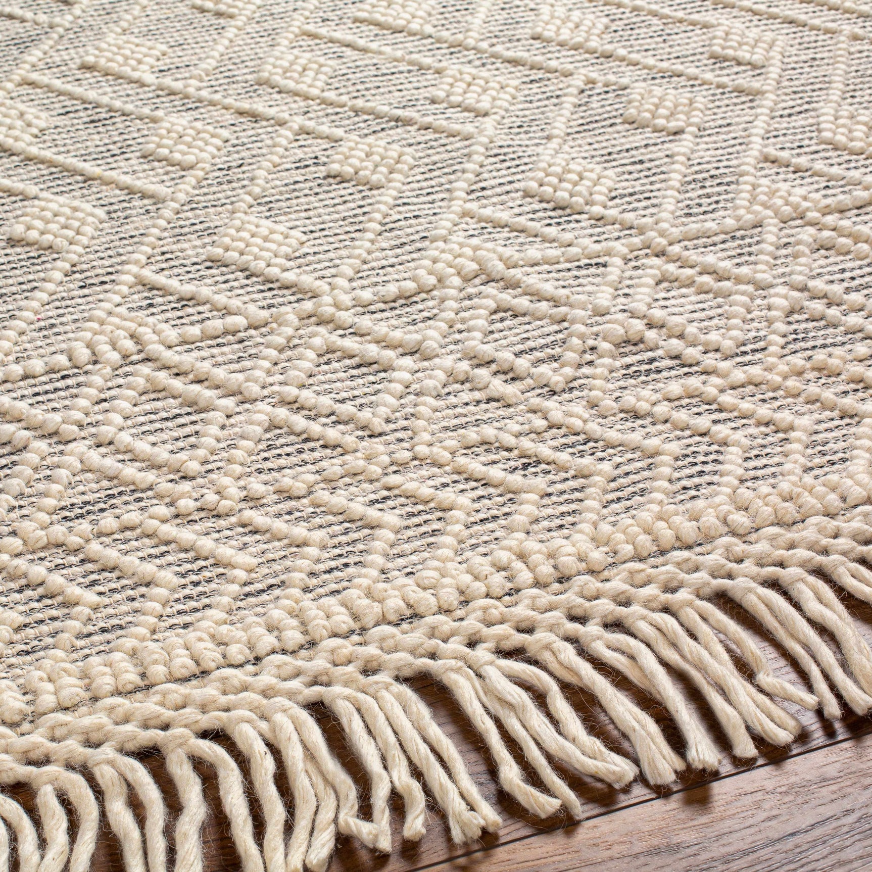 Erica Wool Rug with Tassels - Clearance - Ornate Home