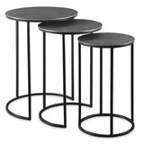 Erik Black/Gray Metal Nesting Tables (Set of 3) - Ornate Home