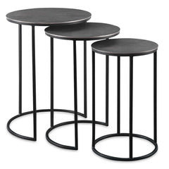 Erik Black/Gray Metal Nesting Tables (Set of 3) - Ornate Home