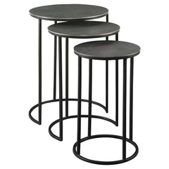 Erik Black/Gray Metal Nesting Tables (Set of 3) - Ornate Home
