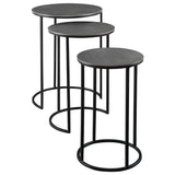 Erik Black/Gray Metal Nesting Tables (Set of 3) - Ornate Home
