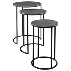 Erik Black/Gray Metal Nesting Tables (Set of 3) - Ornate Home