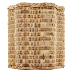 Erika Scalloped Natural Rattan Side Table - Ornate Home