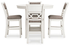 Erinberg Antique White 5 Pc. Counter Height Dining Room Set - Ornate Home
