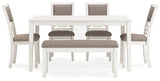 Erinberg Antique White Dining Room Set / 6pc (Online Special Price) - Ornate Home