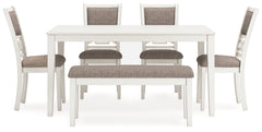 Erinberg Antique White Dining Room Set / 6pc - Ornate Home