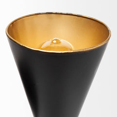 Eris Black/Gold Metal Double-Cone Wall Sconce - Ornate Home