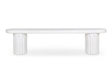 Eris White Outdoor Dining Bench - Ornate Home