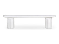 Eris White Outdoor Dining Bench - Ornate Home