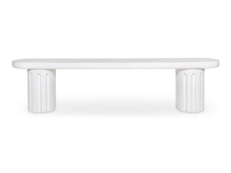 Eris White Outdoor Dining Bench - Ornate Home