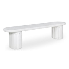 Eris White Outdoor Dining Bench - Ornate Home